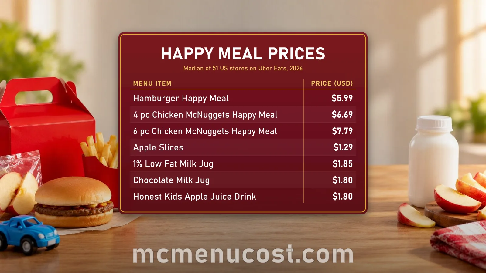 McDonald's Happy Meal prices